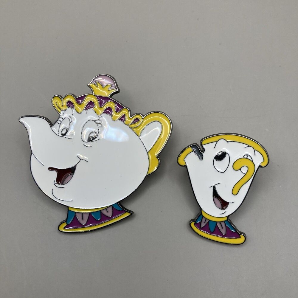 Disney Beauty and The Beast Mrs. Potts and Chip Two Enamel Pin Set
